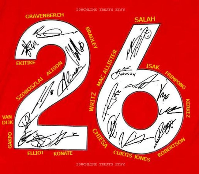 Liverpool FULL 2025 SIGNED Team Squad Signature Jersey/Shirt + COA 25/26 Main Image