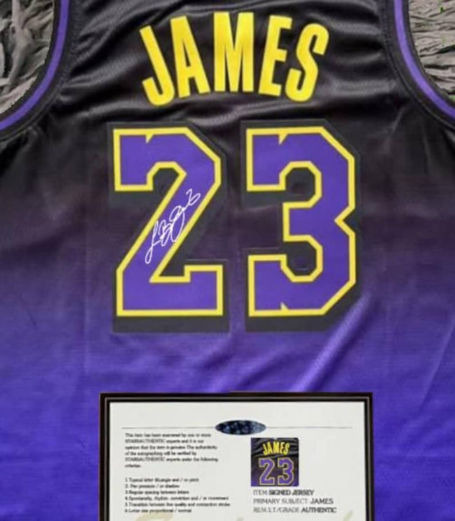 Lebron James SIGNED Signature LA Lakers City Purple Shirt/Jersey - COA 24/25 Main Image