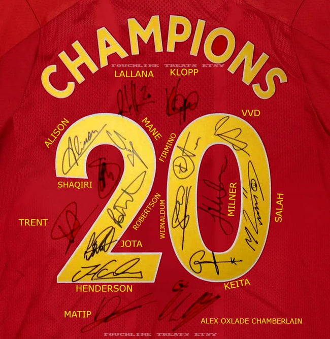 Liverpool FULL 2020 SIGNED Champions Team Squad Signature Jersey/Shirt + COA 2020 Main Image