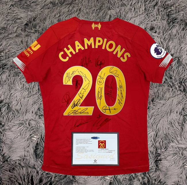 Liverpool FULL 2020 SIGNED Champions Team Squad Signature Jersey/Shirt + COA 2020 Hover Image