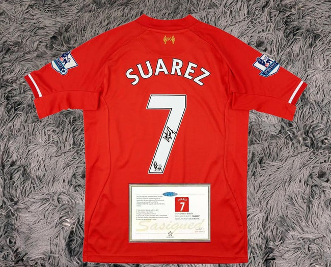 Luis Suarez SIGNED Liverpool Home RECORD 13/14 Jersey/Shirt - COA - 2013 Hover Image
